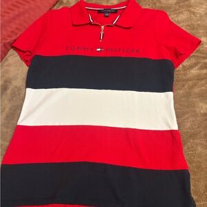 Tommy size medium zip polo shirt